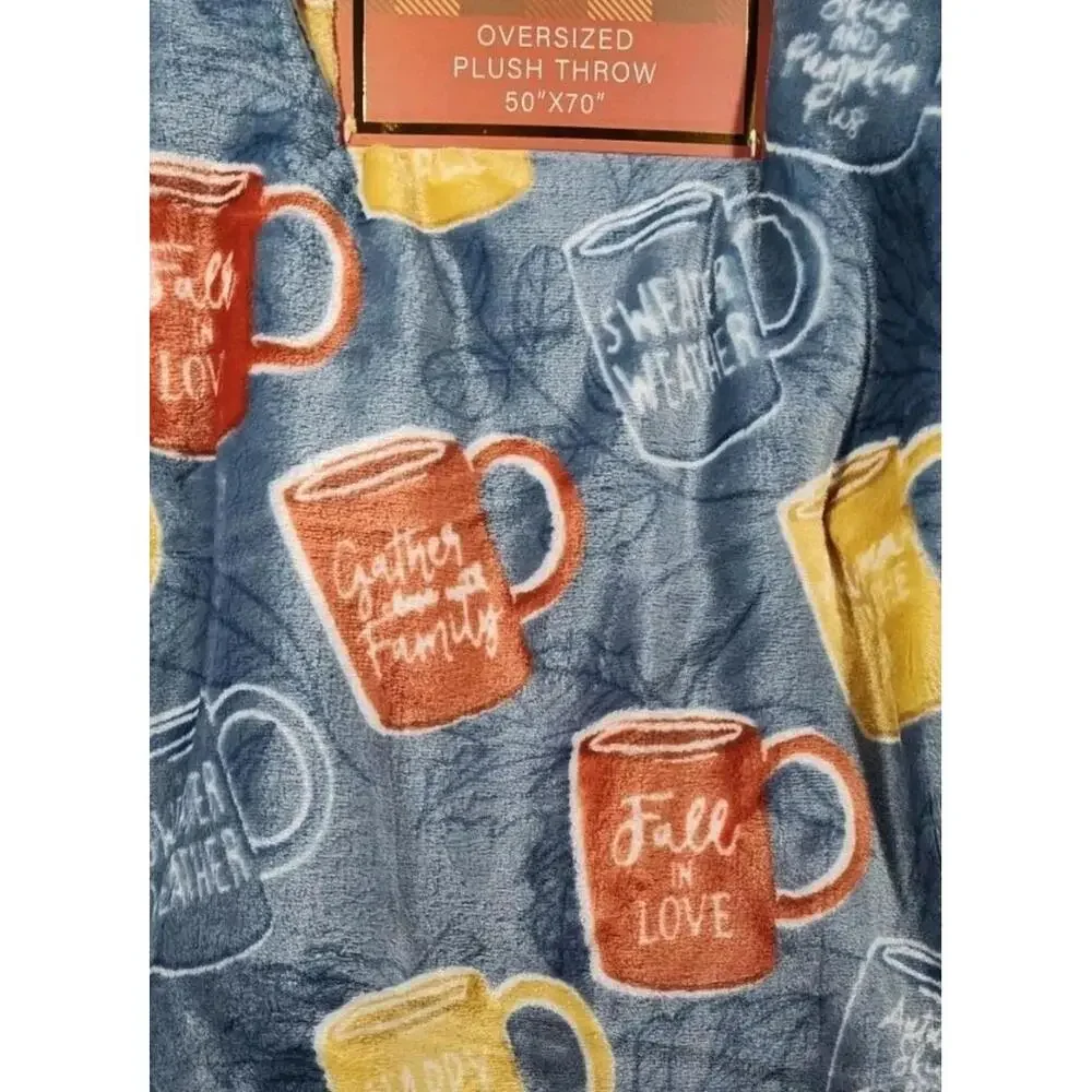 Pumpkin Spice & Everything Nice 50 X 70 Fall Weather Plush Throw Blanket NEW